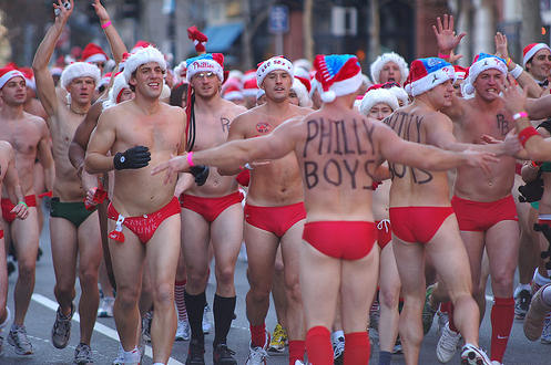 Santas in Speedos