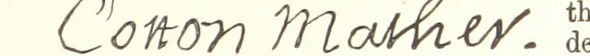 Cotton Mather signature