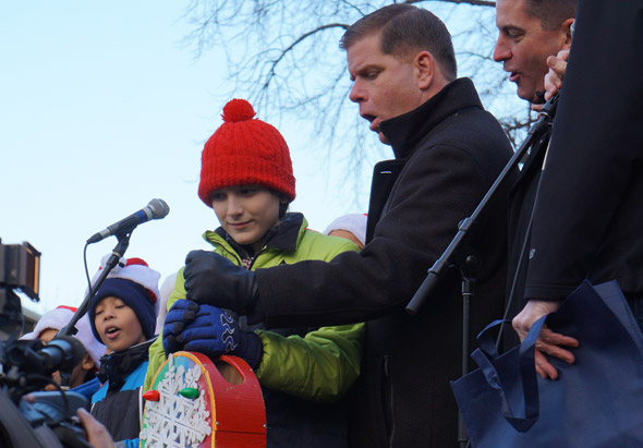 Marty Walsh in Roslindale