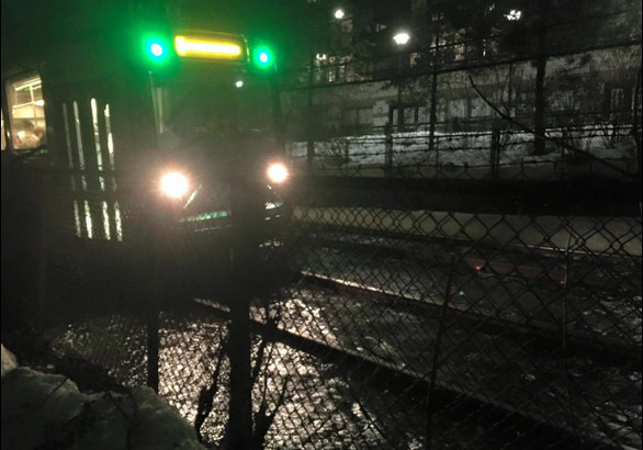 Flooded Green Line tracks