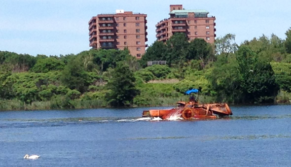 Strange boat in Mystic River