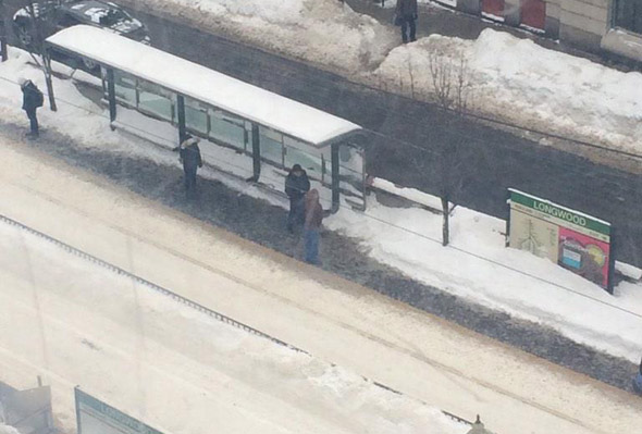 Waiting for a Green Line trolley