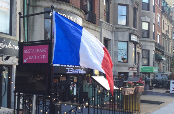 French flag in Kenmore Square