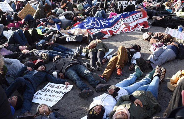 Black Lives Matter die-in in Boston