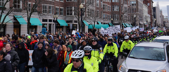 Black Lives Matter protest on Boylston Street