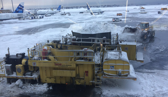 Snow melters at Logan Airport