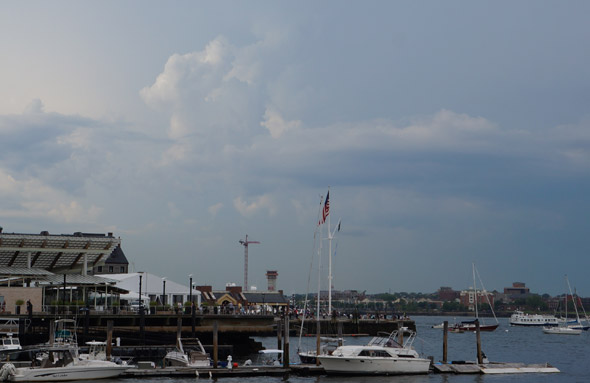 Storm over inner Boston Harbor