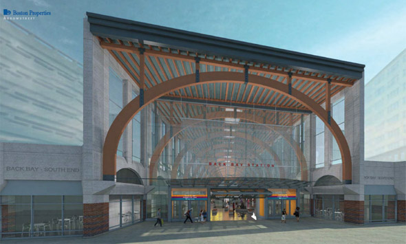 Proposed revamp of Back Bay station in Boston: Front view