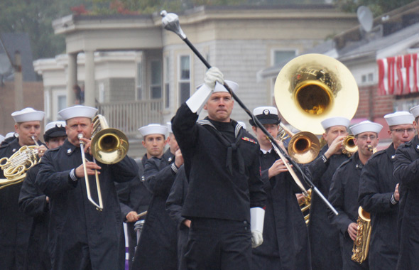 Navy band in Roslindale Day parade