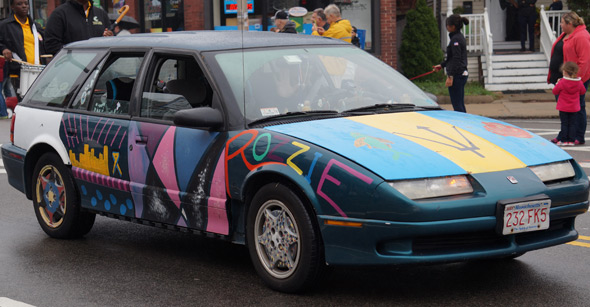 Rozzie car in Roslindale Day parade