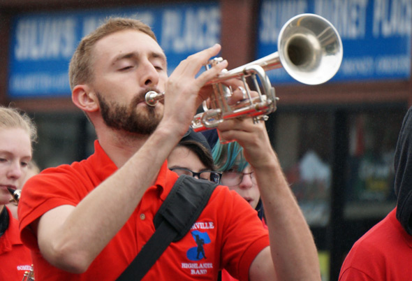 Somerville band in Roslindale Day parade