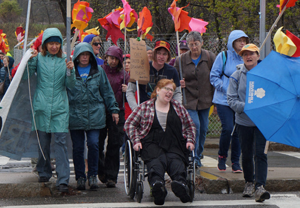 Marchers against Spectra plant