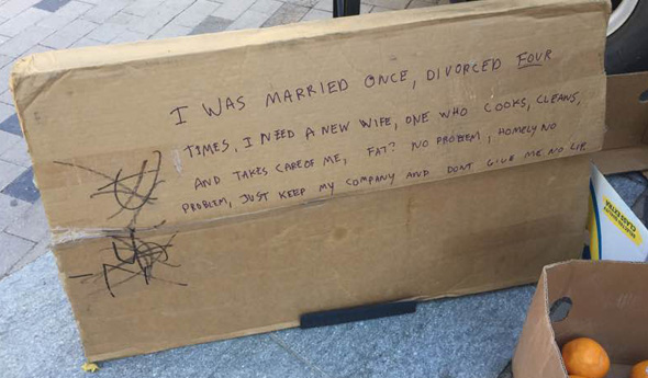 Dewey Square seeks wife, fat OK, but no lip