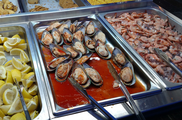 Shellfish at the buffet