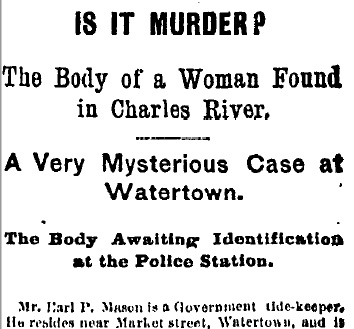 Woman's body found in Charles River - 1878