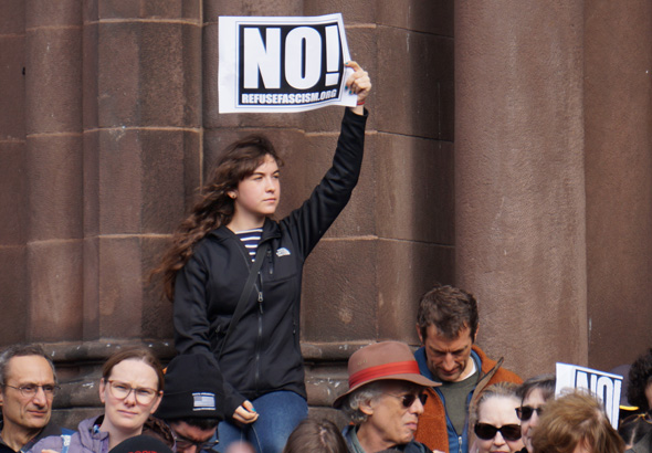 Science protester in Copley Square