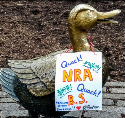 Massachusetts duck at the rally