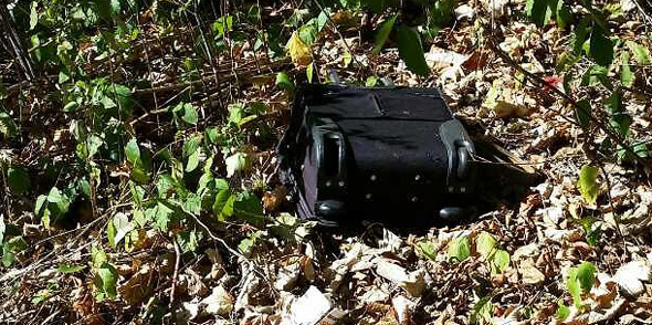 Abandoned suitcase on Mission Hill