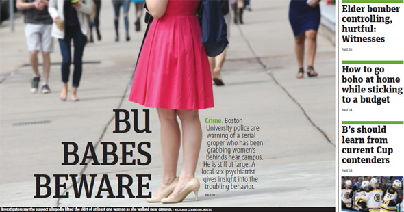 Boston Metro cover about BU babes