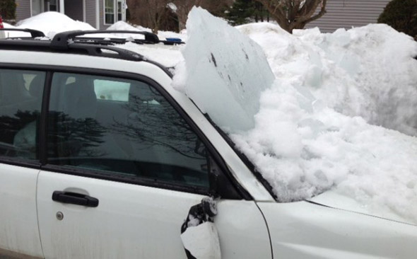 Smashed car in Burlington