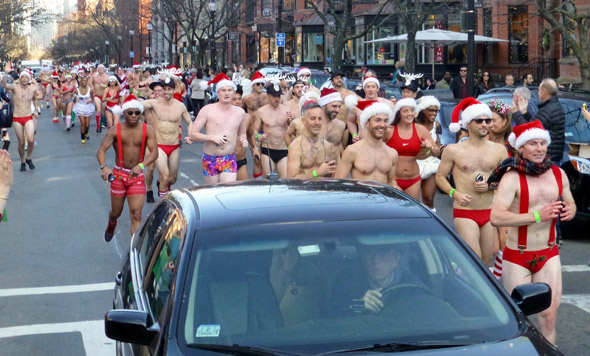 Santas in Speedos