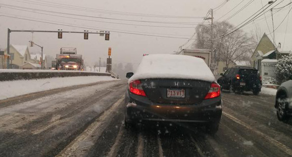 Snow-covered car