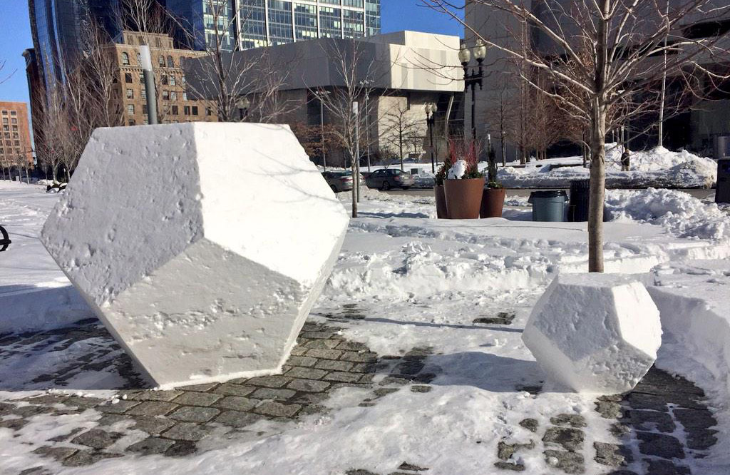 Snowdecahedrons in Dewey Square