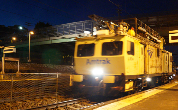 Amtrak catenary tester train