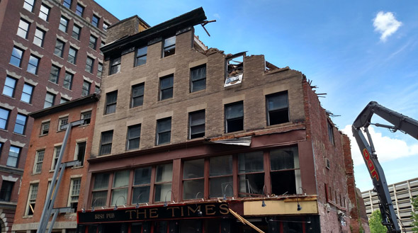 Times building coming down in Boston