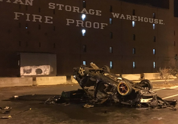 Destroyed car near MIT