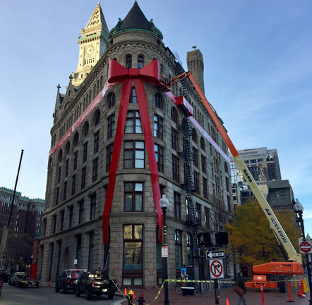 Giant red bow