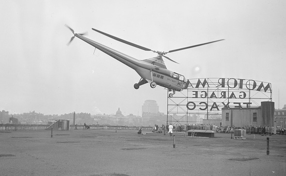 Helipad atop Motor Mart garage in Park Square, Boston