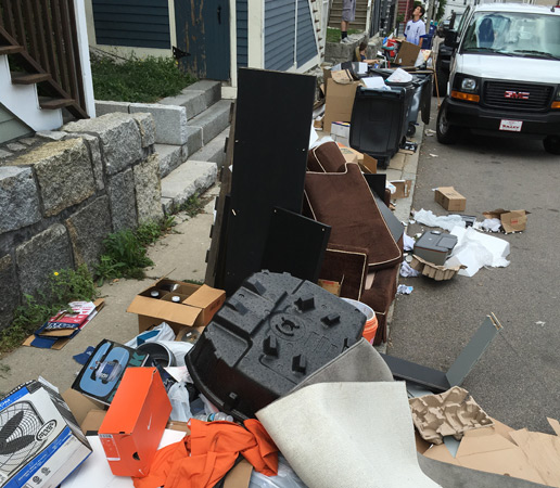 Mess on Hillside Street on Mission Hill