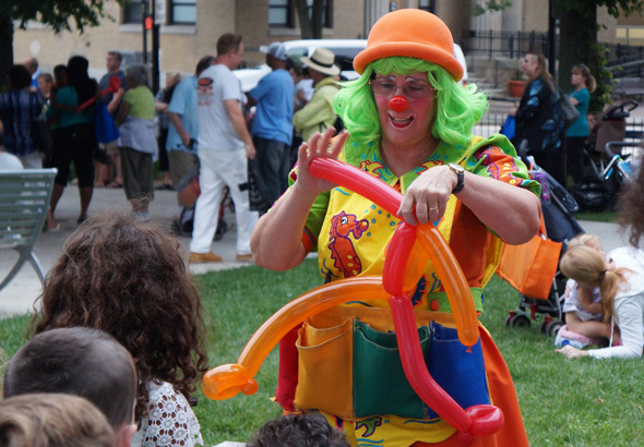 Balloon animal maker in Roslindale's Adams Park