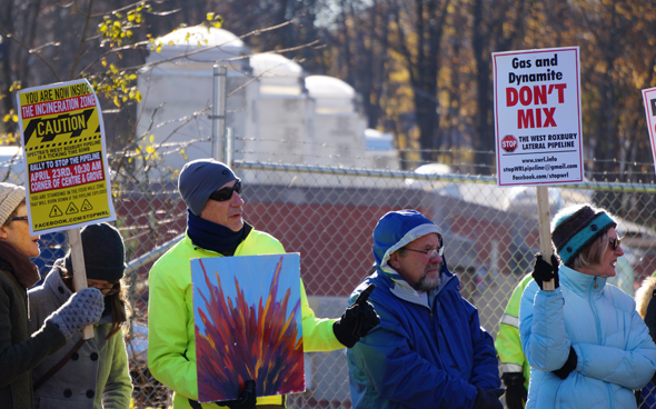 Protesters against natural-gas pipeline in West Roxbury