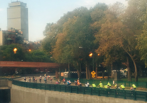 Bicycles on Storrow Drive in Boston