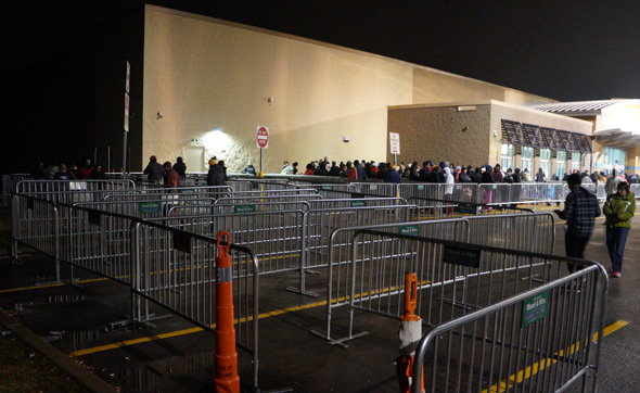 Empty lines outside Walpole Walmart