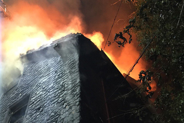 Fire scene on Walter Street, Roslindale