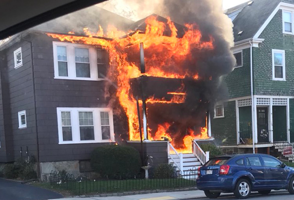 Fire on Newburg Street in Roslindale