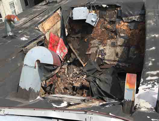 Collapsed roof on Columbia Road