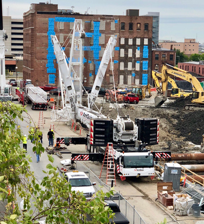 Building a crane at Harrison Albany project