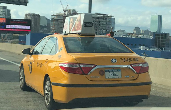 New York cab in Boston
