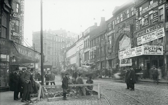 Street scene in old Boston