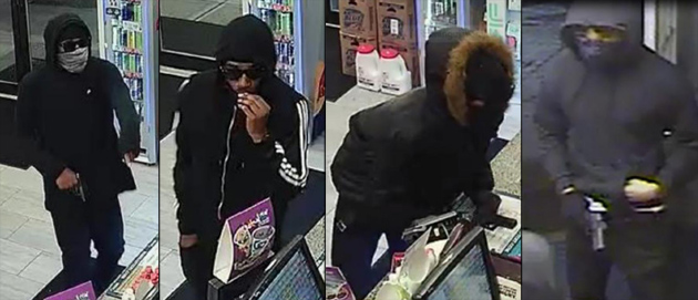 Armed robber on several surveillance videos