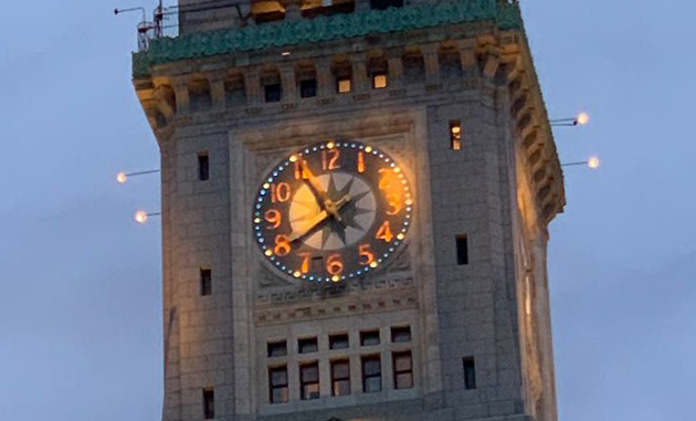 Custom House tower and clock, running slow