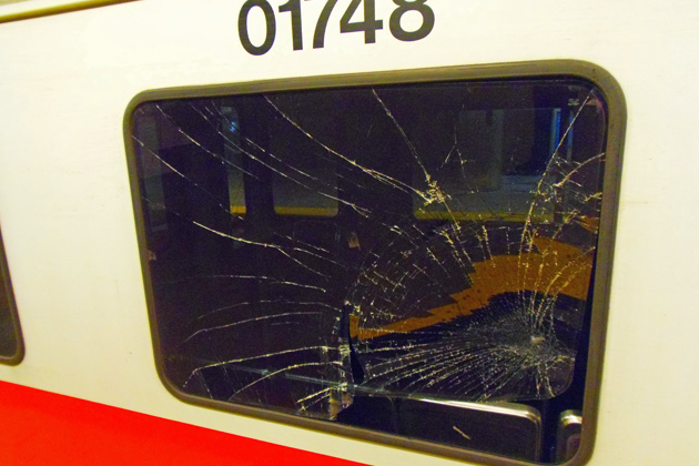 Smashed Red Line window