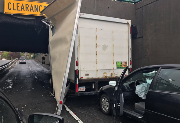 Storrowed truck on Soldiers Field Road