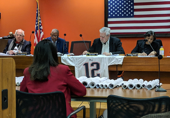 Brady jersey at zoning meetin