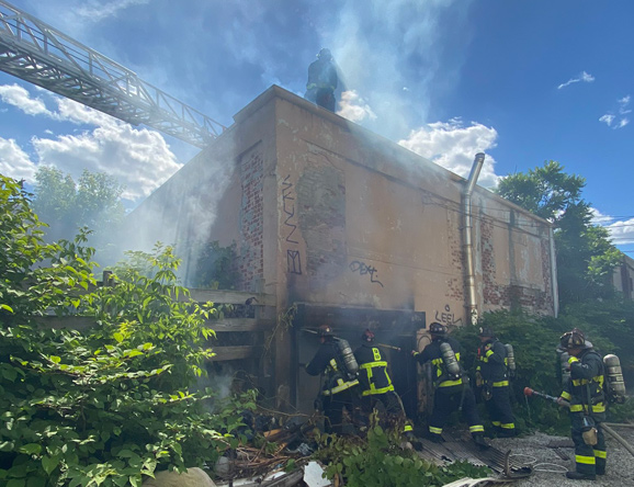 Boston firefighters at Massachusetts Avenue fire