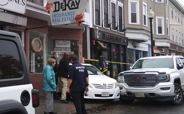 Car into East Broadway insurance agency